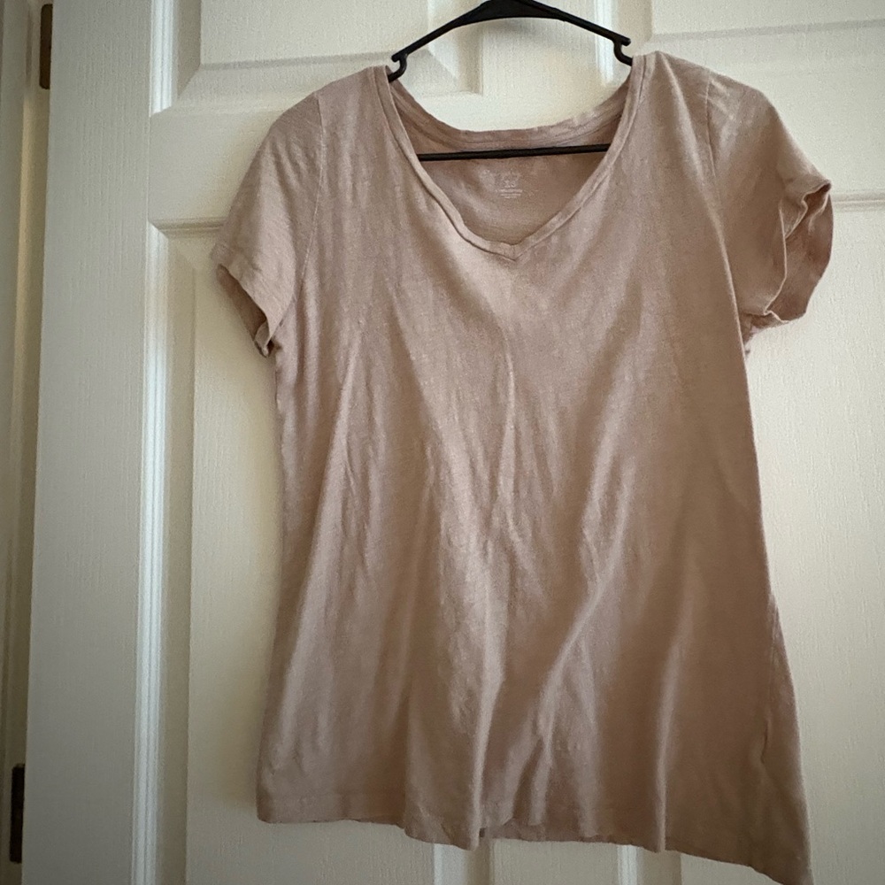 Sonoma Women's Short Sleeve V-Neck Top - Tan